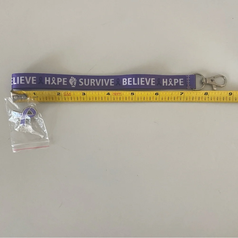 DV Purple Awareness Ribbon Lanyard and Pin